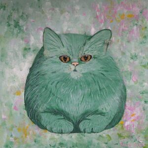 Groene pastel poes